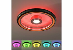 EVOTEC Deckenleuchte »Wheel«, Design, RGB, Fernbedienung, Deckenlampe Ø51cm, Hauptlicht und indirekte Beleuchtung getrennt schaltbar