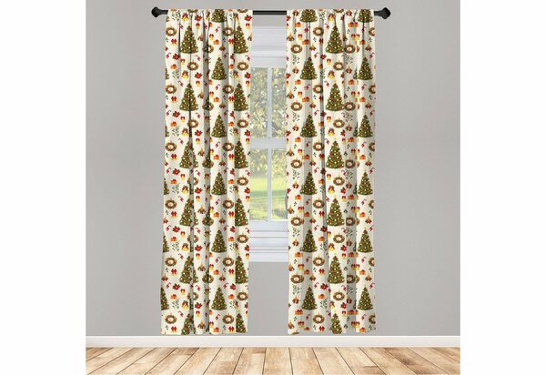 Bild 1 von Gardine »Vorhang für Wohnzimmer Schlafzimmer Dekor«, Abakuhaus, Weihnachten Poinsettia Blumen