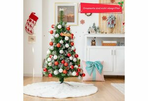 COSTWAY Künstlicher Weihnachtsbaum »Verschneiter Fichte Kunstbaum«, 120cm, mit Schnee, 160 Zweigen & Metallständer, für zuhause, Büro