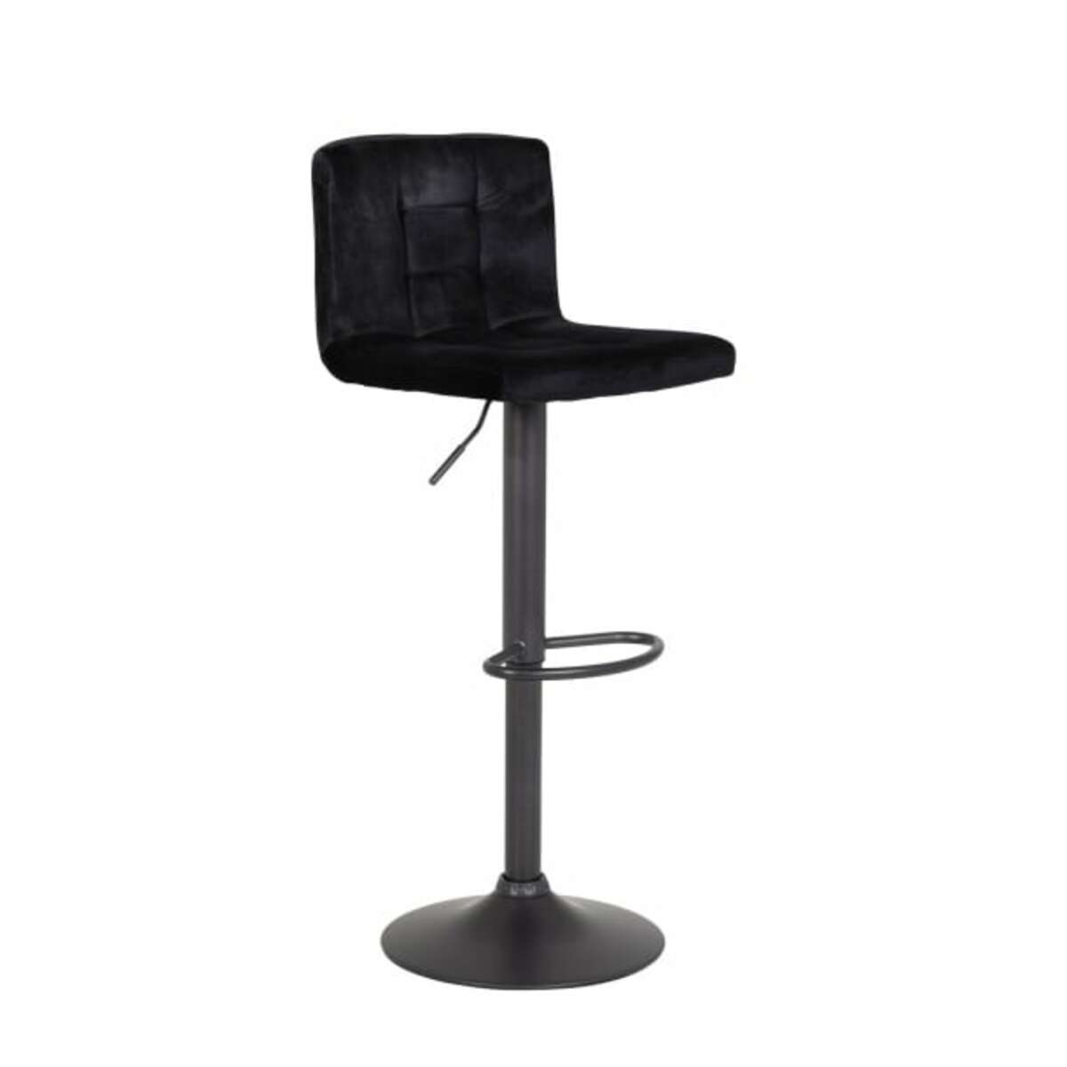 Bild 1 von Barhocker Amanda II Bezug Samtvelours Schwarz 40x85-106x48 cm