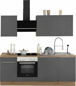 RESPEKTA Küchenzeile »Safado«, mit 2 E-Geräte-Sets zur Auswahl, hochwertige Ausstattung wie Soft Close Funktion, schnelle Lieferzeit, Breite 220 cm