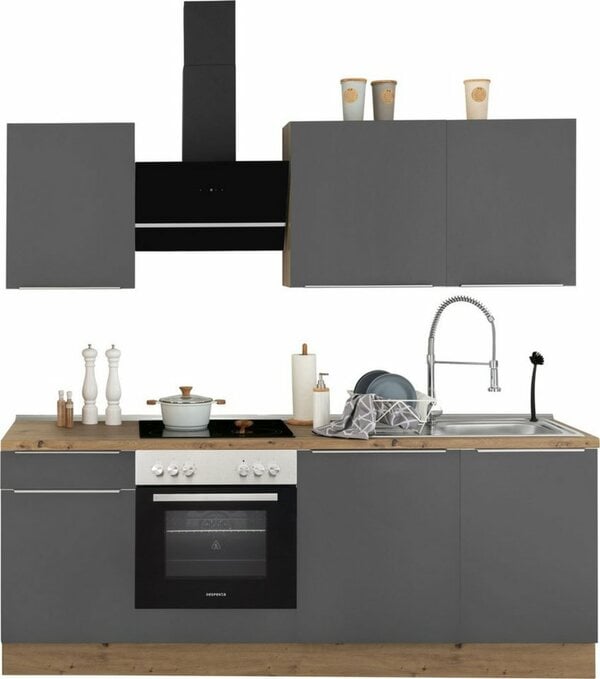 Bild 1 von RESPEKTA Küchenzeile »Safado«, mit 2 E-Geräte-Sets zur Auswahl, hochwertige Ausstattung wie Soft Close Funktion, schnelle Lieferzeit, Breite 220 cm