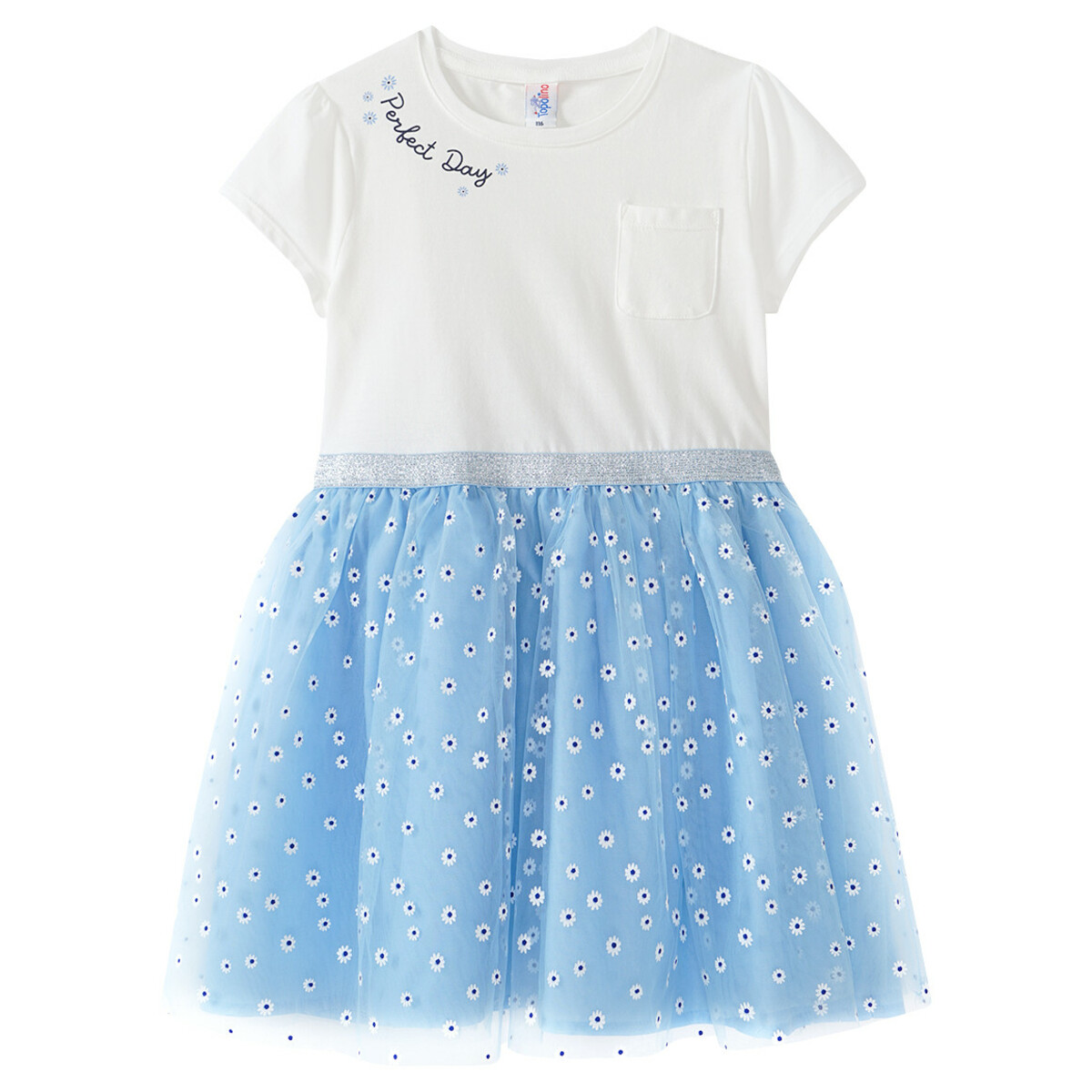 Bild 1 von Mädchen Kleid mit Tüllrock WEISS / HELLBLAU