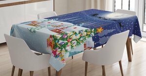 Abakuhaus Tischdecke »Personalisiert Farbfest Waschbar Für den Außen Bereich geeignet Klare Farben«, Weihnachten Winterlandschaft