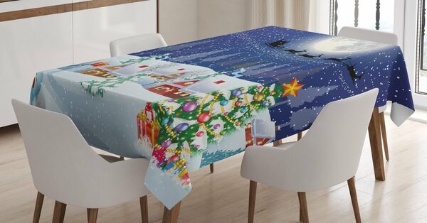 Bild 1 von Abakuhaus Tischdecke »Personalisiert Farbfest Waschbar Für den Außen Bereich geeignet Klare Farben«, Weihnachten Winterlandschaft