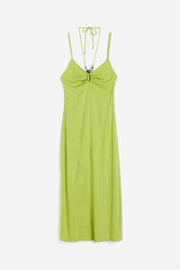 H&M Slipkleid mit Perlendetail Olivgrün, Alltagskleider in Größe M. Farbe: Olive green