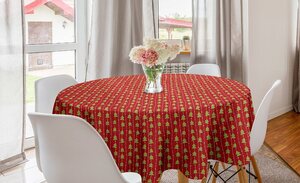 Abakuhaus Tischdecke »Kreis Tischdecke Abdeckung für Esszimmer Küche Dekoration«, Weihnachten Green Tree auf Streifen