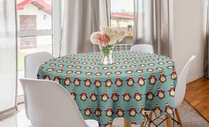 Abakuhaus Tischdecke »Kreis Tischdecke Abdeckung für Esszimmer Küche Dekoration«, Weihnachten Lustige Arctic Penguins
