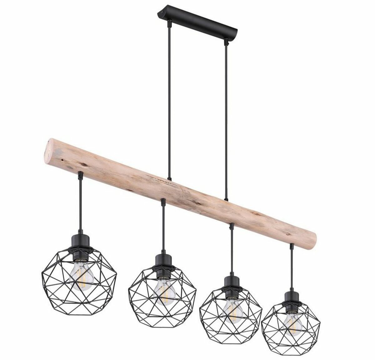 Bild 1 von etc-shop Hängeleuchte, Vintage Pendel Decken Lampe Holz Balken Wohn Ess Schlaf Zimmer Gitter Hänge Leuchte schwarz