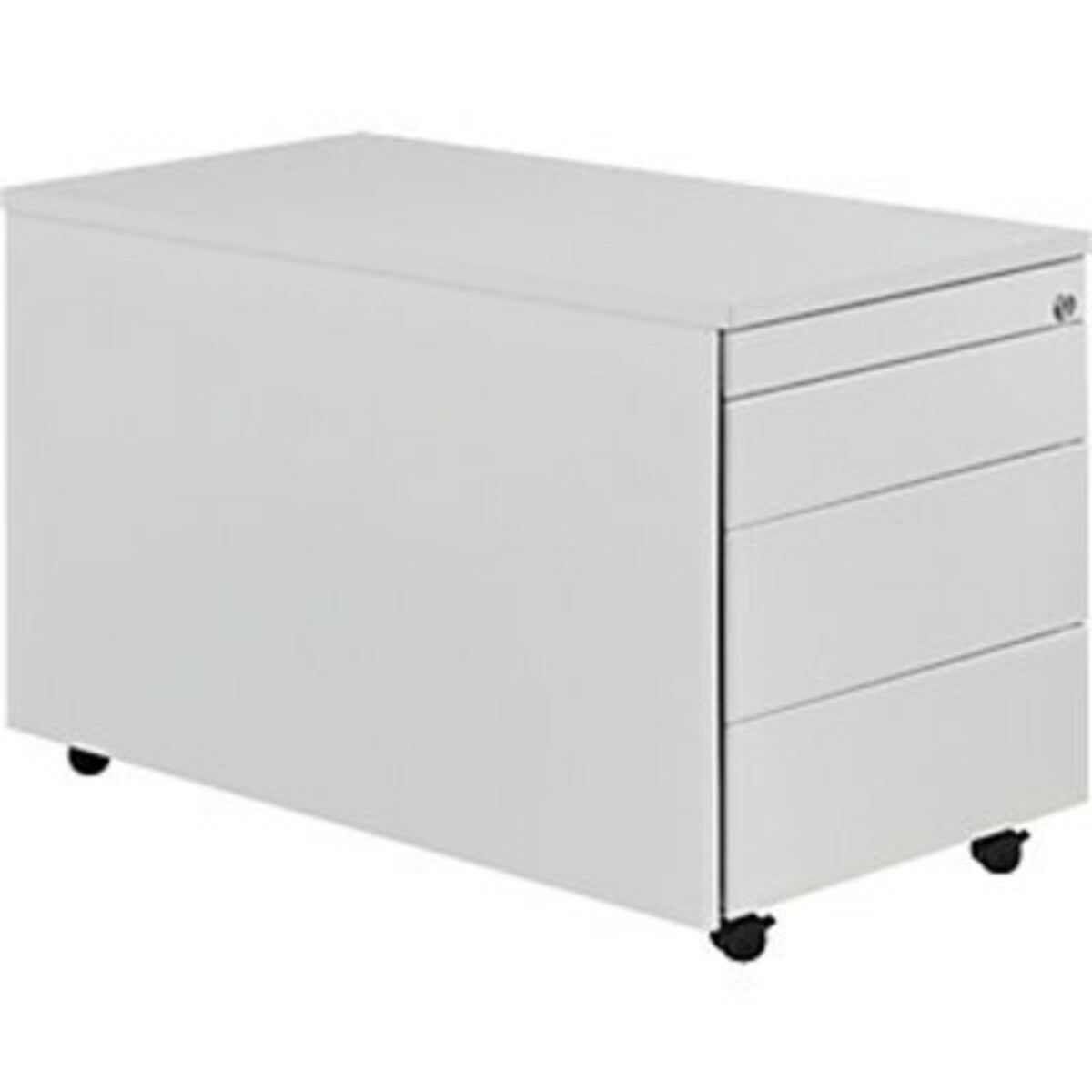 Bild 1 von Schüberollcontainer m. Rollen, 529x800mm, Kunststoffpl., 3 Schübe, lichtgrau