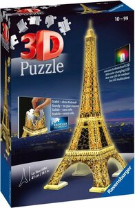 Ravensburger 3D-Puzzle »Eiffelturm bei Nacht«, 216 Puzzleteile, mit Leuchtmodul inkl. LEDs  Made in Europe, FSC® - schützt Wald - weltweit