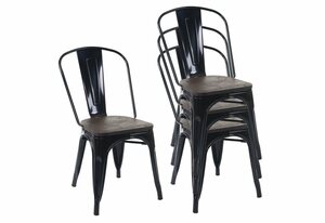 MCW Stapelstuhl »MCW-A73-Ho« (Set), 4er-Set, Stapelbar, Querstreben für zusätzliche Stabilität, Maximale Belastbarkeit pro Stuhl: 120 kg
