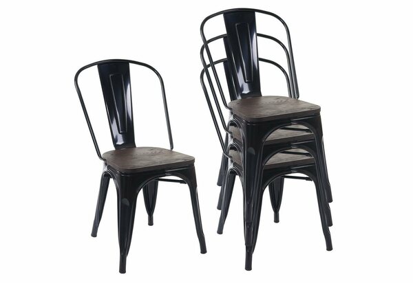 Bild 1 von MCW Stapelstuhl »MCW-A73-Ho« (Set), 4er-Set, Stapelbar, Querstreben für zusätzliche Stabilität, Maximale Belastbarkeit pro Stuhl: 120 kg