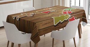Abakuhaus Tischdecke »Personalisiert Farbfest Waschbar Für den Außen Bereich geeignet Klare Farben«, Weihnachten Holz-Muster