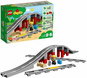 LEGO® Konstruktionsspielsteine »Eisenbahnbrücke und Schienen (10872), LEGO® DUPLO® Town«, (26 St), Made in Europe