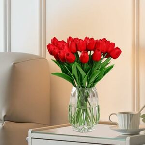 ChaneeHann 20 Pcs Künstliche Tulpen, (Weiß) Fake Tulip Flowe