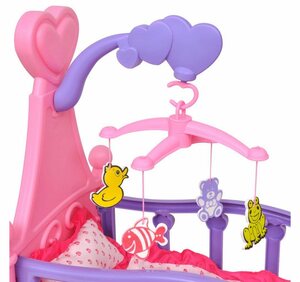 vidaXL Actionfigur »Puppenbett Kinderspielzeug Rosa + Lila«