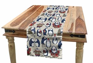 Abakuhaus Tischläufer »Esszimmer Küche Rechteckiger Dekorativer Tischläufer«, Weihnachten Grunge Penguins Boxes