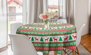 Abakuhaus Tischdecke »Kreis Tischdecke Abdeckung für Esszimmer Küche Dekoration«, Weihnachten Ferienzeit Deer