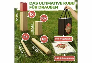 KAYSO® Outdoor-Spielzeug »Kubb - 100% Made in Germany«, Massives Buchenholz, Spielset (23-tlg) 35x18x17cm