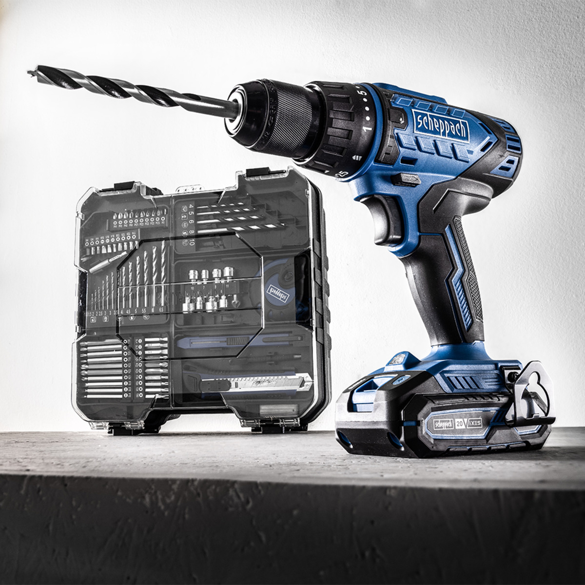 Bild 2 von Scheppach Akku Bohrschrauber 20V inkl. 74 tlg. Zubehörset