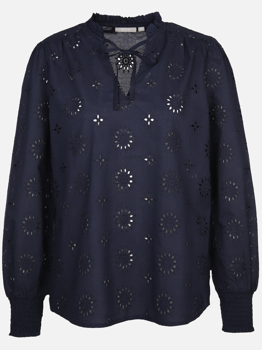 Bild 1 von Damen Bluse mit Lochstickerei
                 
                                                        Marine