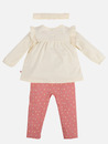 Bild 2 von Baby Mädchen Set, best. aus Langarmshirt, Hose und Stirnband
                 
                                                        Beige