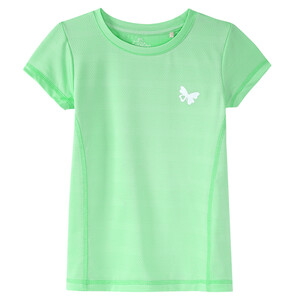Mädchen Sport-T-Shirt mit Schmetterling-Print HELLGRÜN
