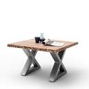 Bild 1 von Baumkanten Sofa Tisch aus Akazie Massivholz und Edelstahl Loft Design