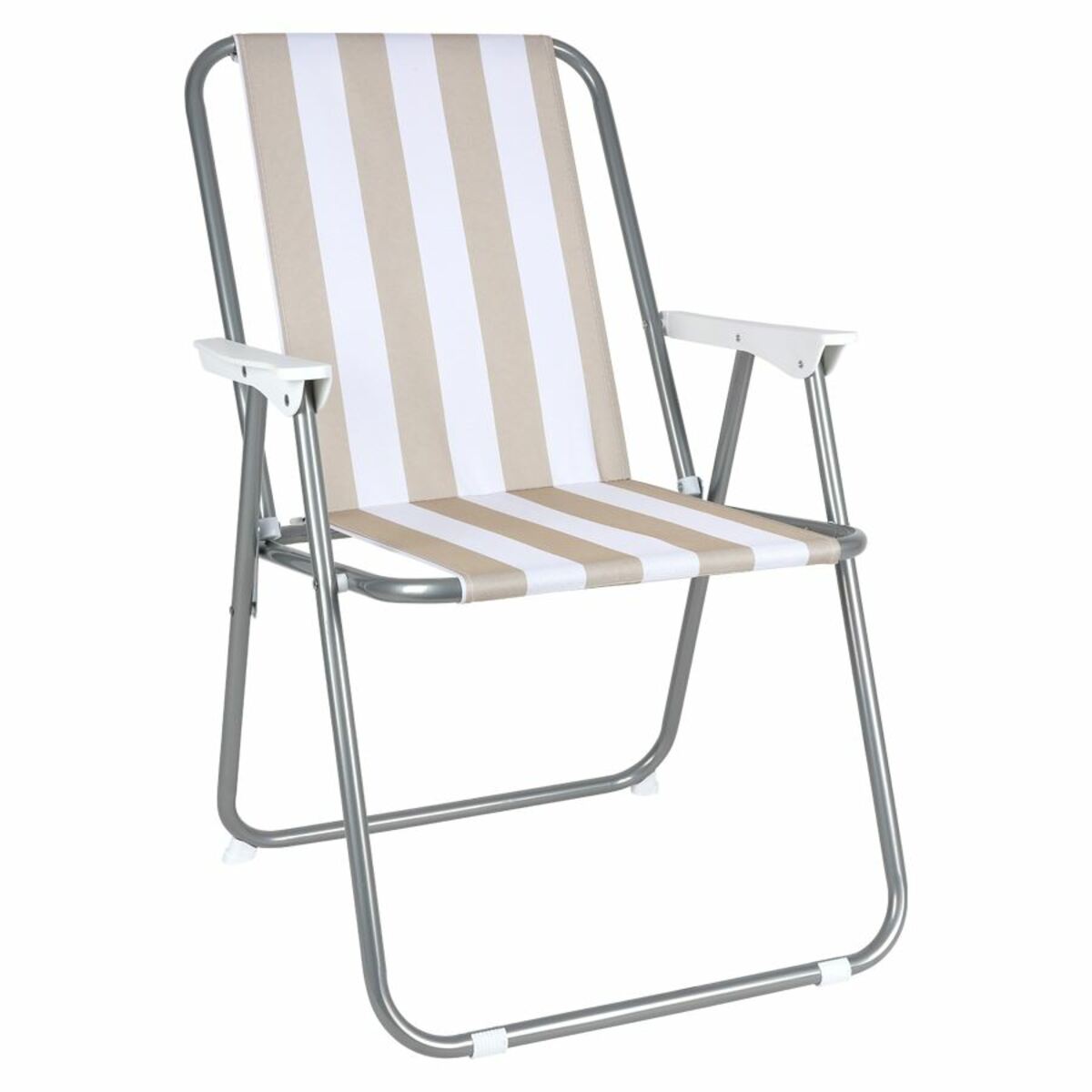 Bild 1 von Piccolo-Klappstuhl Sand/Weiß Klappstuhl mit stabilem Metall-Rohrgestell und strapazierfähigem Baumwollbezug.