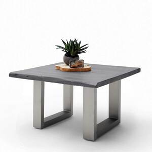 Sofa Tisch aus Akazie Massivholz grau Baumkante