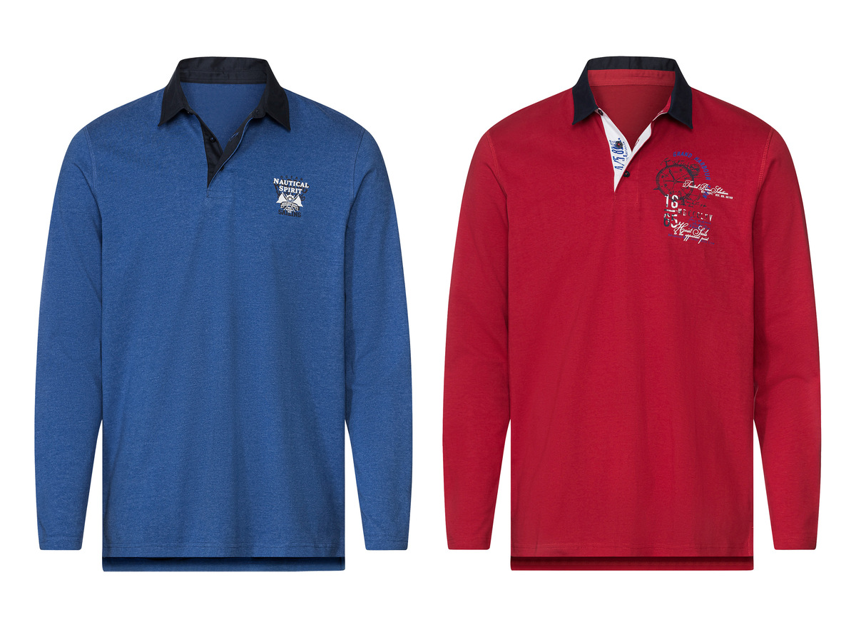 Bild 1 von LIVERGY® Herren Poloshirt, langarm, mit Print