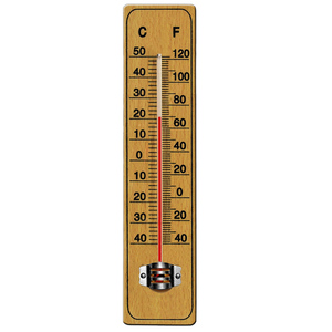 Deuba® Thermometer aus Holz bis 50C 22cm
