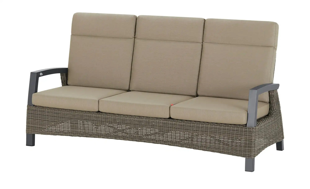 Bild 1 von Siena Garden Lounge-Sofa 3-sitzig  Corido grau Maße (cm): B: 206 H: 103 T: 87 Garten
