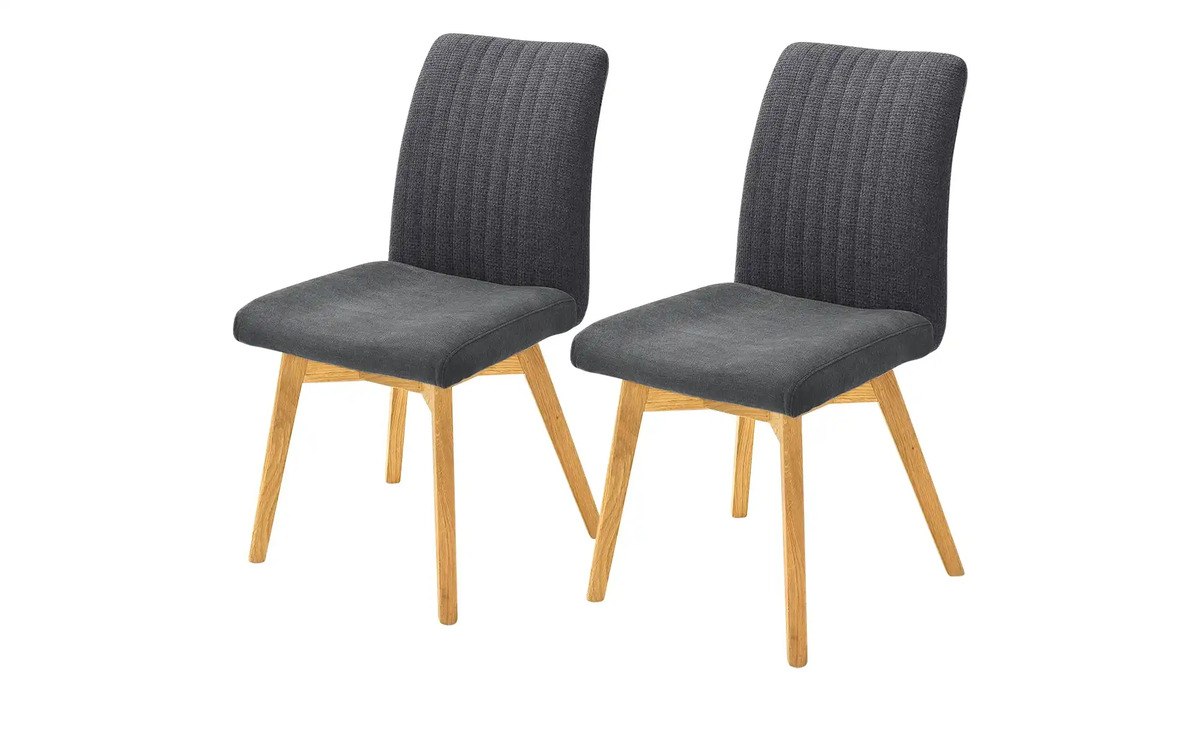 Bild 1 von Woodford 2er Set Polsterstuhl  mit Massivholzgestell Menda grau Maße (cm): B: 47 H: 88 T: 69 Stühle