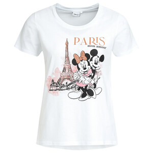 Minnie Maus T-Shirt mit Glitzer-Details WEISS