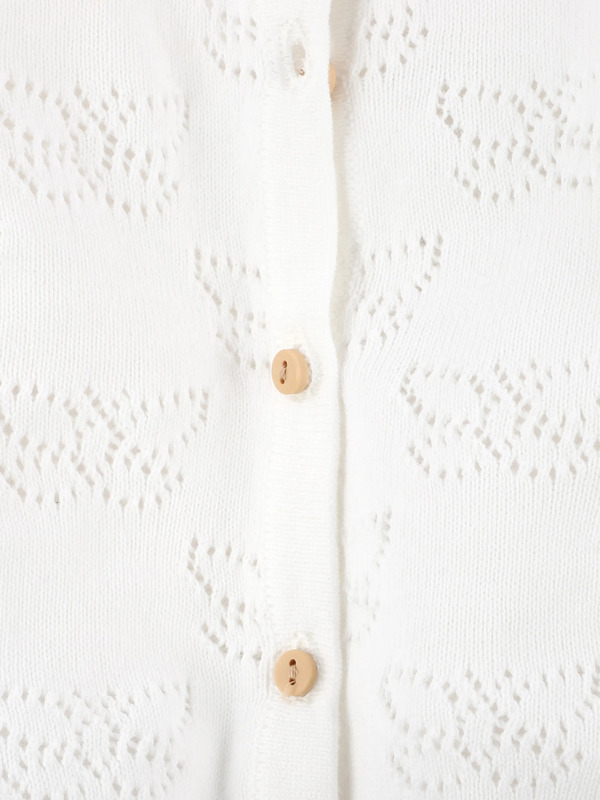 Bild 3 von Baby Mädchen Strickcardigan mit Lochmuster
                 
                                                        Weiß