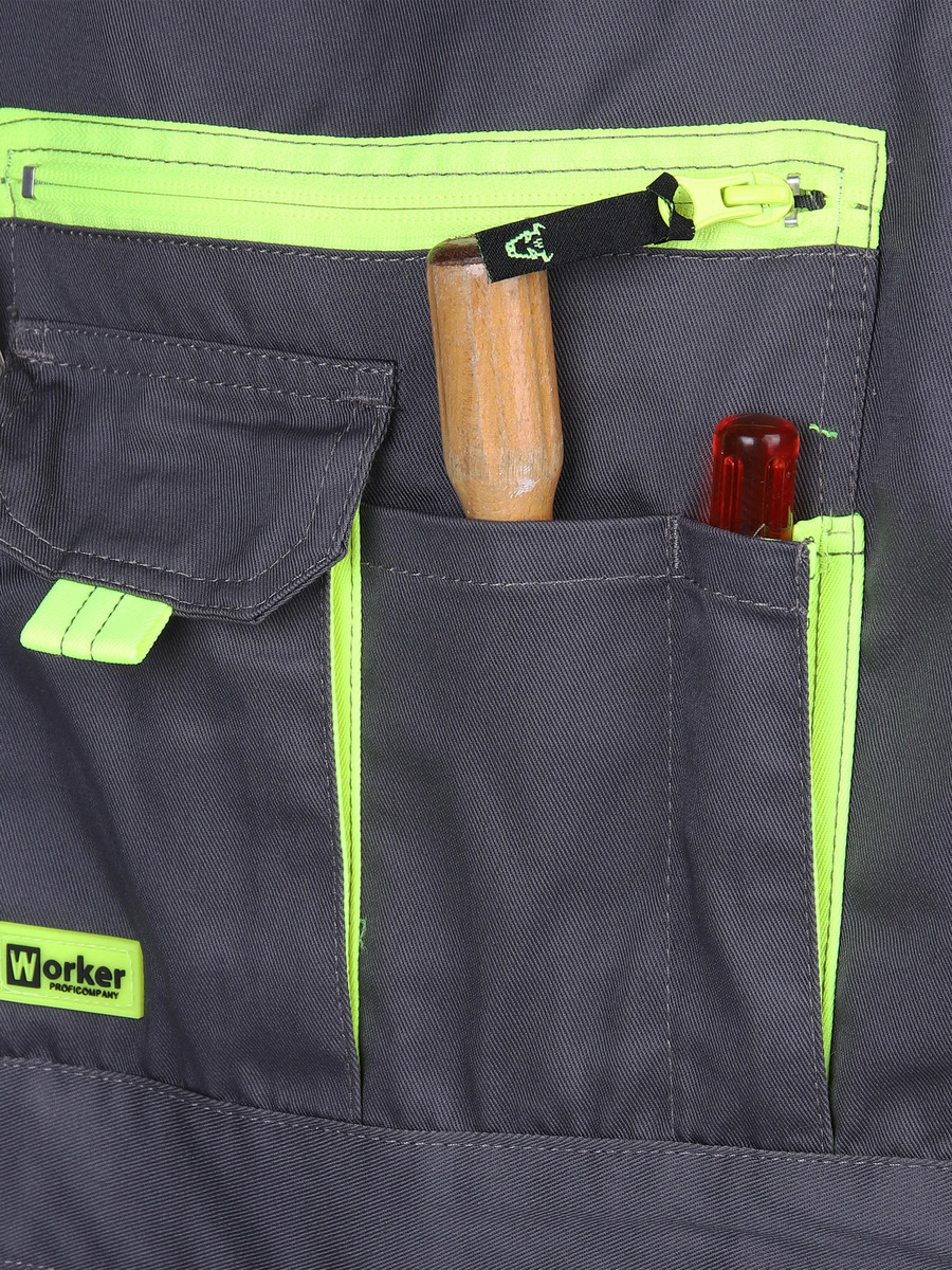 Bild 4 von Herren Latz-Arbeitshose mit Neondetails
                 
                                                        Grau