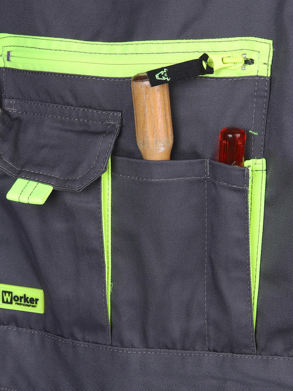 Bild 4 von Herren Latz-Arbeitshose mit Neondetails
                 
                                                        Grau