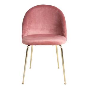 Samt Stühle in Rosa Metallgestell in Messingfarben (2er Set)