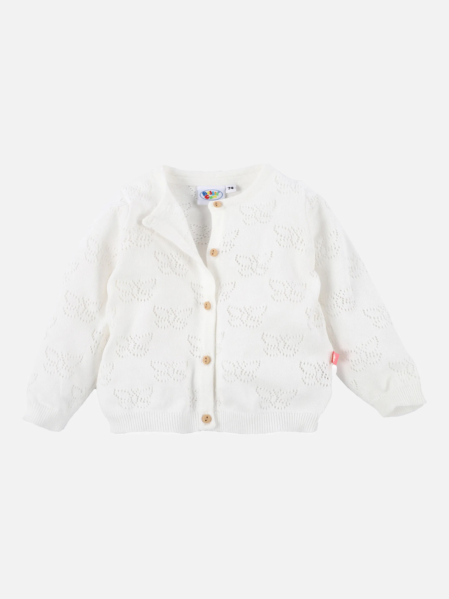 Bild 1 von Baby Mädchen Strickcardigan mit Lochmuster
                 
                                                        Weiß