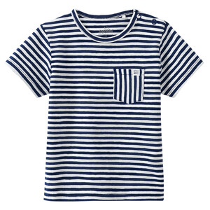 Baby T-Shirt im Ringel-Look DUNKELBLAU / WEISS
