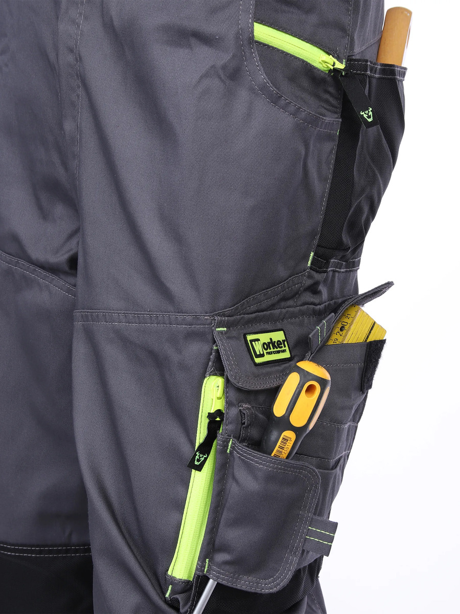 Bild 3 von Herren Latz-Arbeitshose mit Neondetails
                 
                                                        Grau