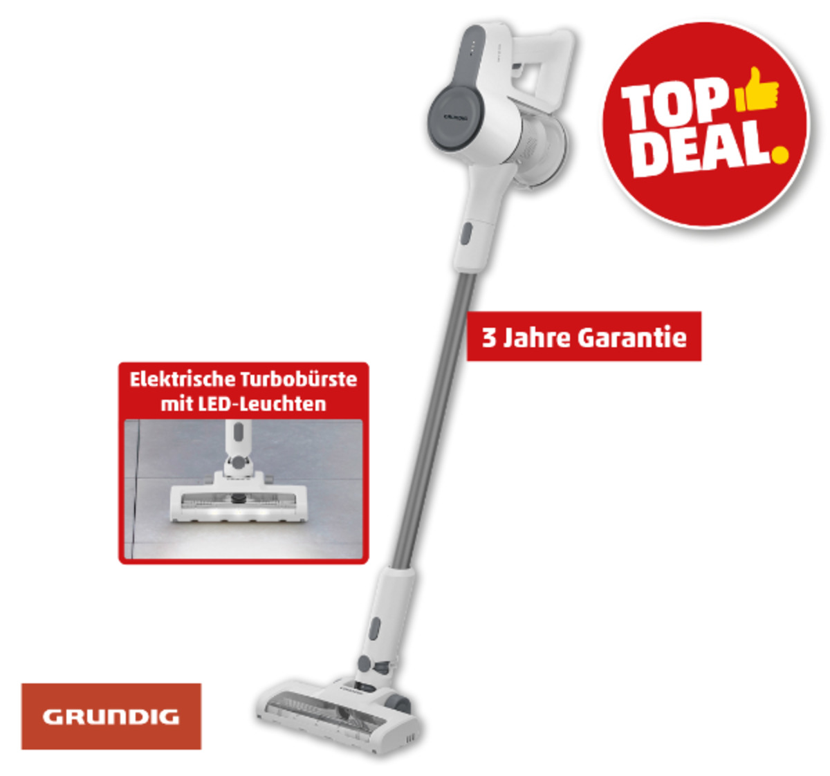 Bild 1 von GRUNDIG 2-in-1-Akku-Stielstaubsauger VCP3330L*