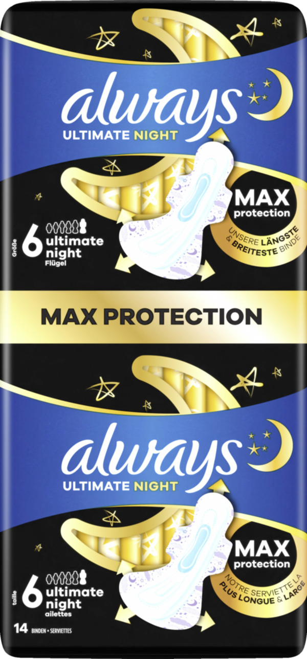 Bild 1 von Always Ultra Damenbinden Secure Night Extra Lang mit Flügeln BigPack