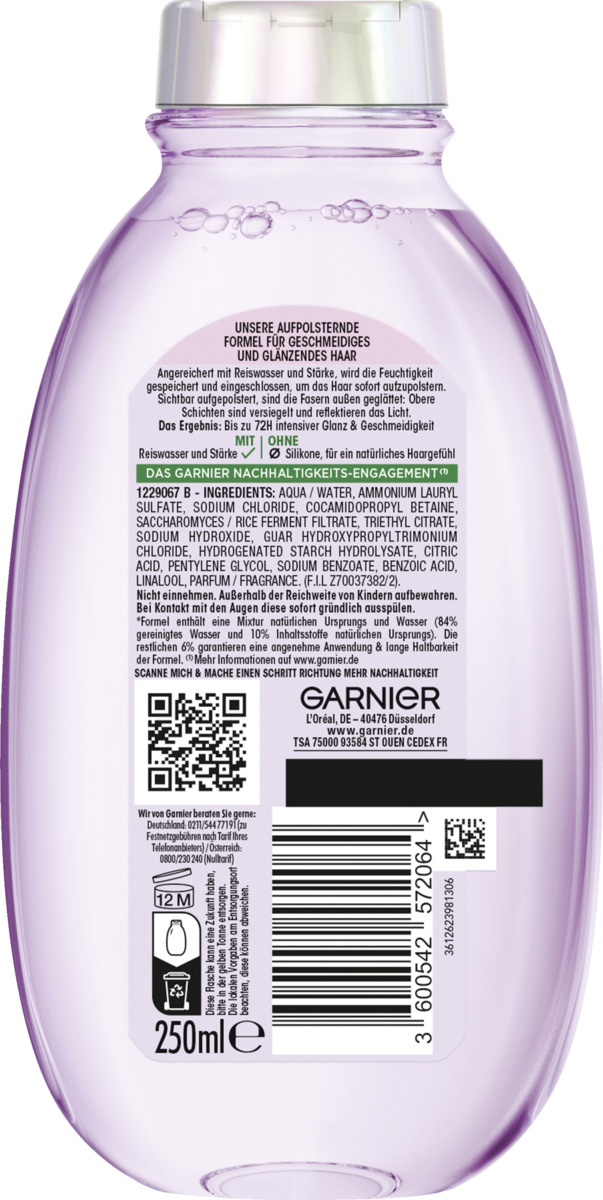 Bild 2 von Garnier Wahre Schätze Glättendes Shampoo Reiswasser Ritual & Stärke