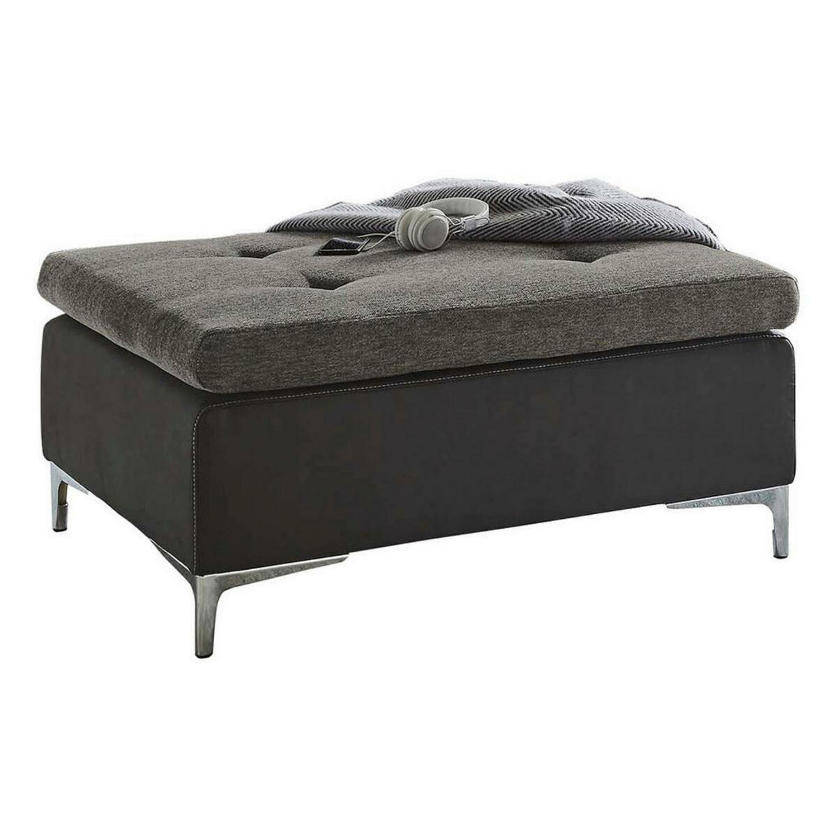 Bild 1 von Hocker dunkelgrau Microfaser B/H/T: ca. 98x44x78 cm