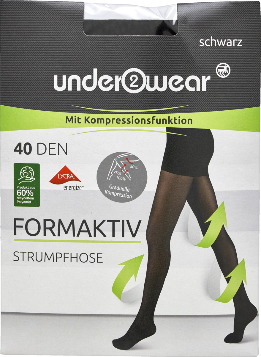 Bild 1 von under2wear Stützstrumpfhose 40den schwarz Gr. S