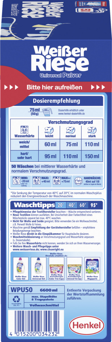 Bild 2 von Weißer Riese Universal Vollwaschmittel Pulver 50WL