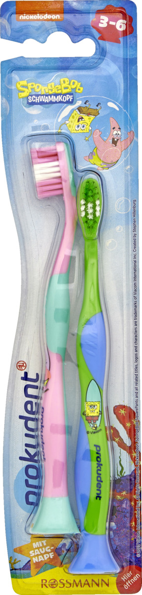 Bild 2 von prokudent Kinderzahnbürste Doppelpack Sponge Bob 3-6 Jahre